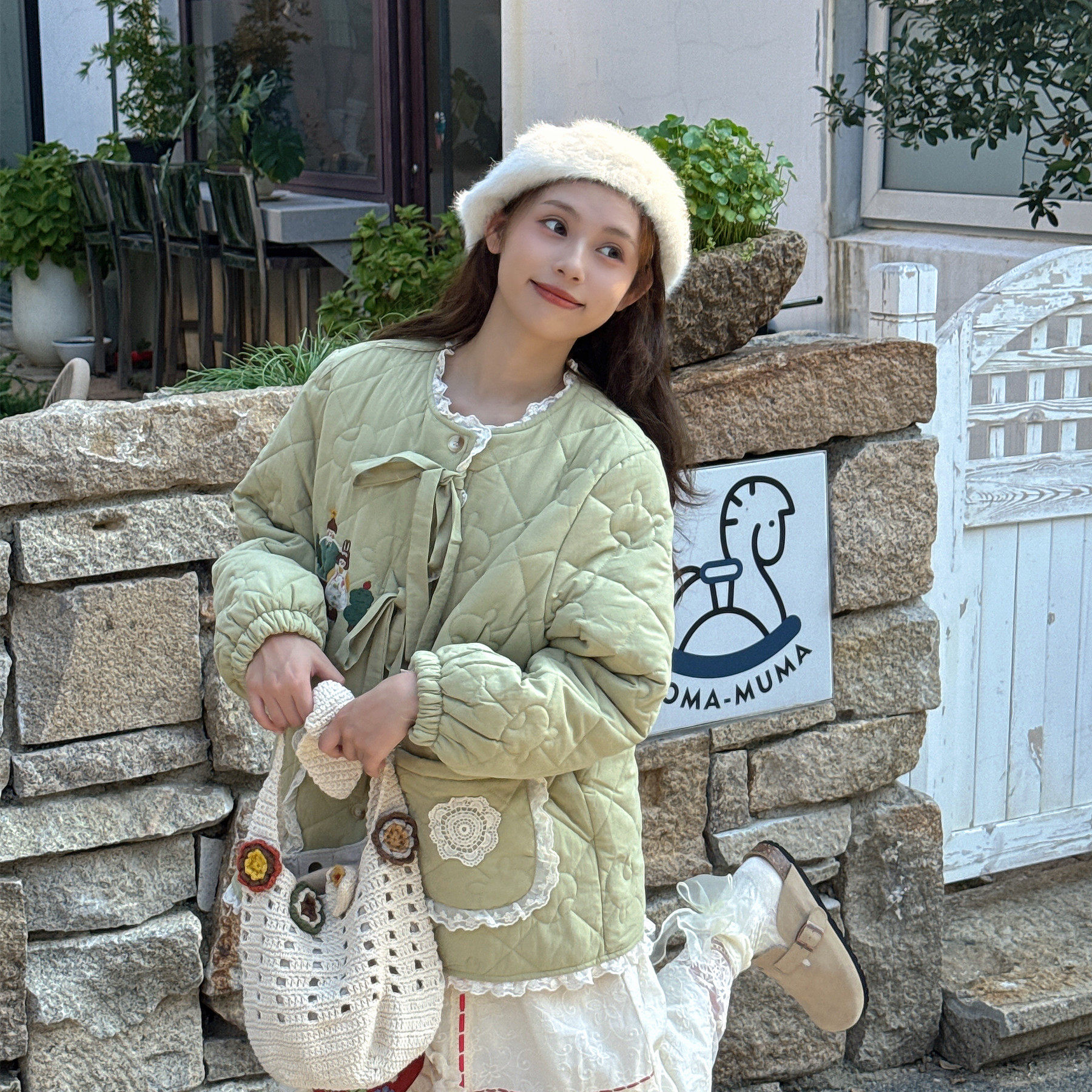 冬季少女气质温暖森系棉衣棉服