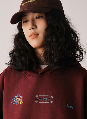 Battles 龙年限定刺绣连帽卫衣420g重磅美式休闲帽衫宽松