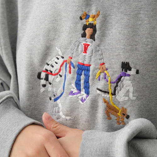 Battles仿手工刺绣帽衫