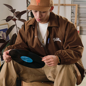 Battles秋冬美式 刺绣防风锁温印花教练夹克多袋机能宽松休闲外套