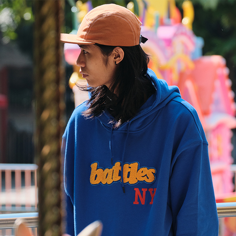 battles贴布绣连帽卫衣