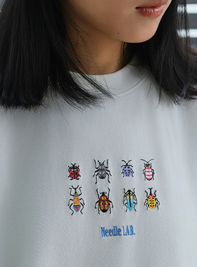 Battles 昆虫标本刺绣凉感短袖T恤Sorona®夏季宽松休闲美式复古