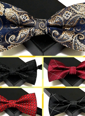 英伦蝴蝶结西装黑色领结男士结婚红色新郎领结男韩版正装婚礼伴郎