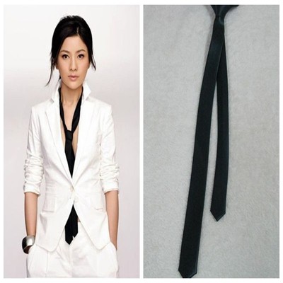 韩版ins黑色西装领带3.5厘米酒红