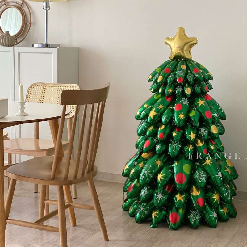 可爱卡通圣诞树麋鹿铝膜气球