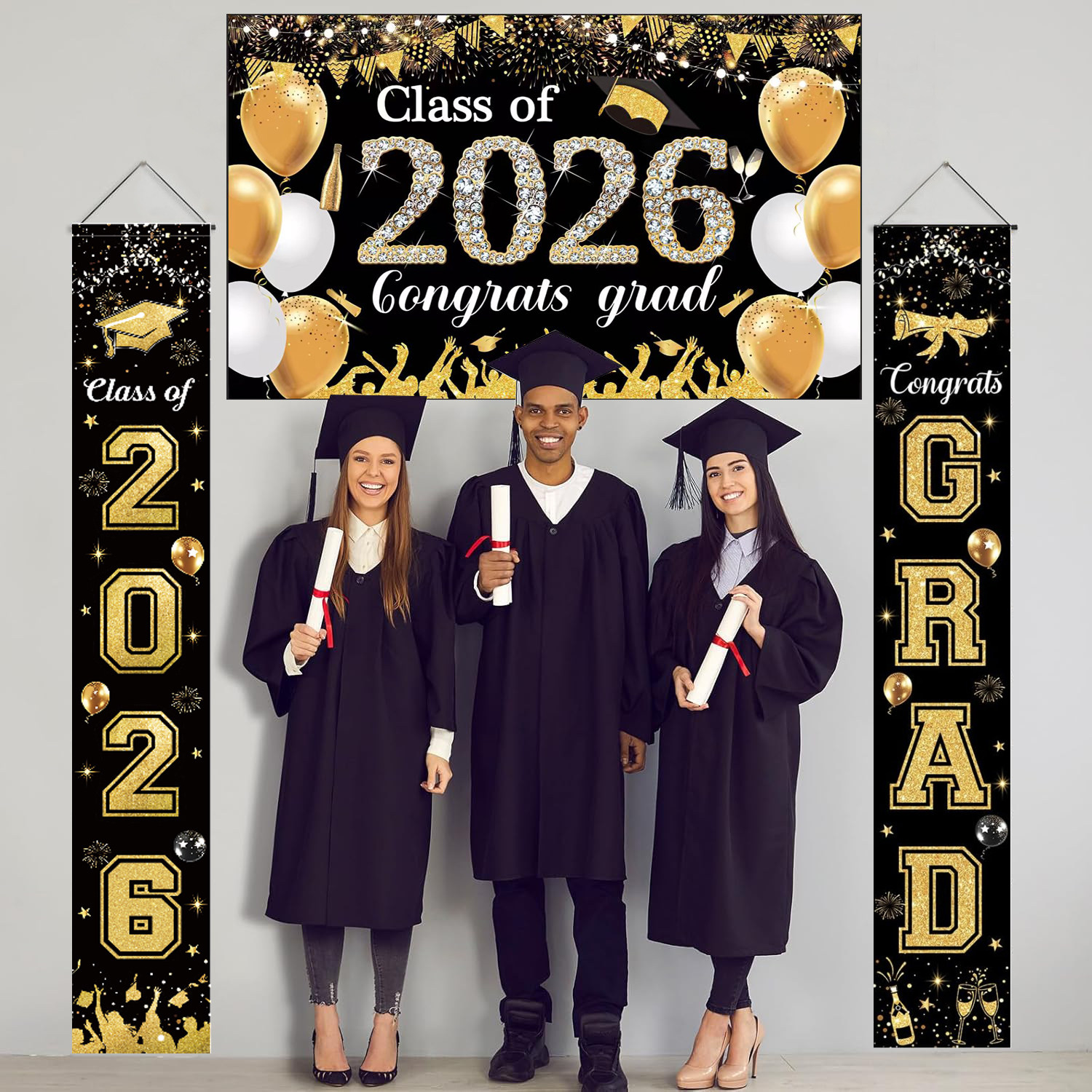 Class of 2026毕业背景布横幅门帘挂装饰背景墙布置气球海报道具,节庆用品/礼品,节日装扮用品,淘宝优惠券,粉丝福利购,淘宝优惠卷