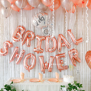 单身派对装饰气球道具玫瑰金准新娘婚前背景墙布置bridal shower