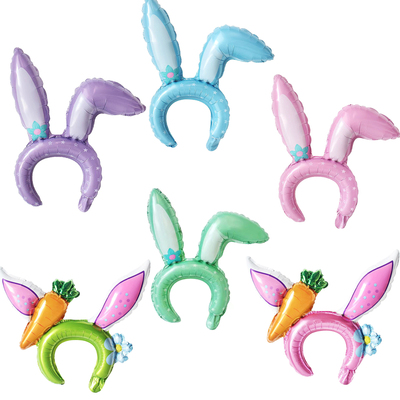 复活节儿童兔耳胡萝卜充气发箍