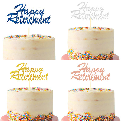 蛋糕插牌同事离职退休快乐