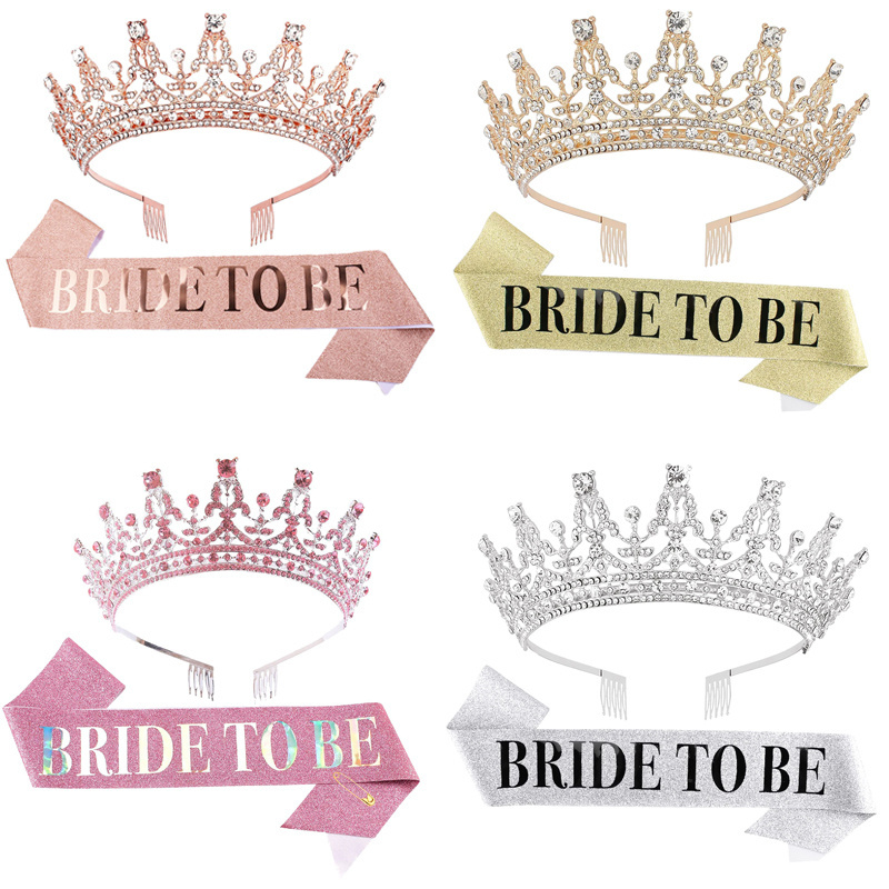 bride礼仪婚前准新娘sash皇冠