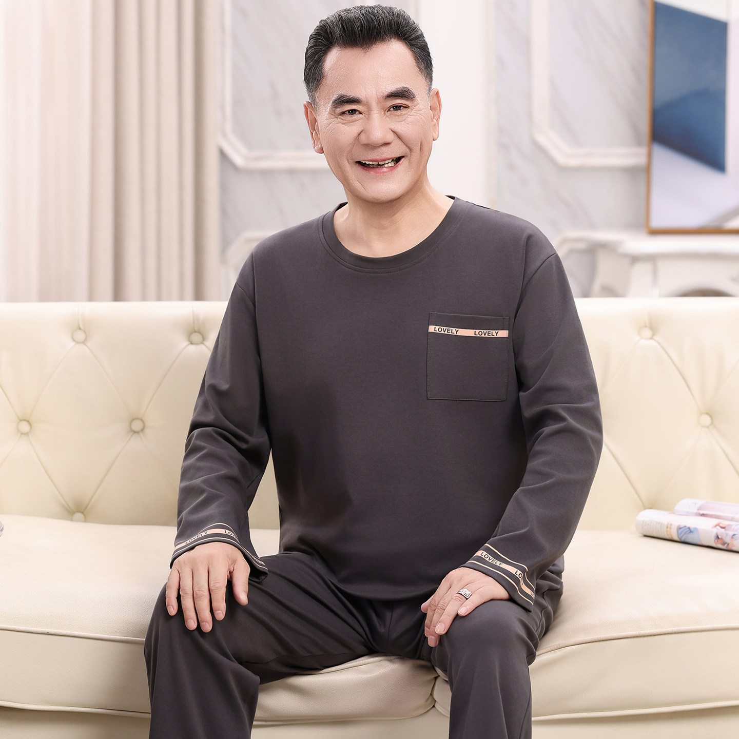 2026秋季中老年大码纯棉睡衣套装