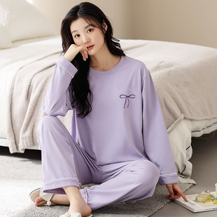 纯棉睡衣秋冬款女长袖2025新款春秋圆领大码高级感国风家居服套装