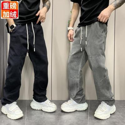 2024秋冬新款加绒牛仔裤