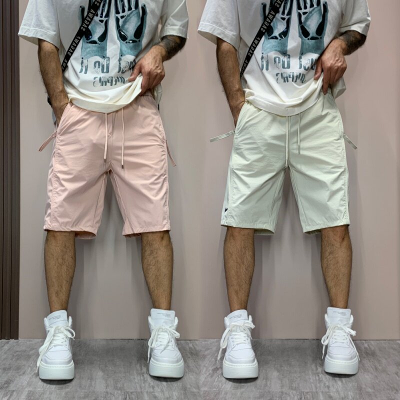 夏季新款宽松速干透气糖果色运动短裤男士薄款时尚百搭纯色五分裤
