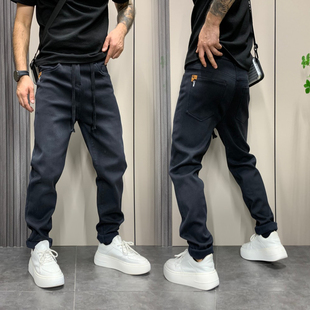秋冬加绒加厚休闲牛仔裤男韩版修身显瘦长裤子青年百搭弹力小脚裤