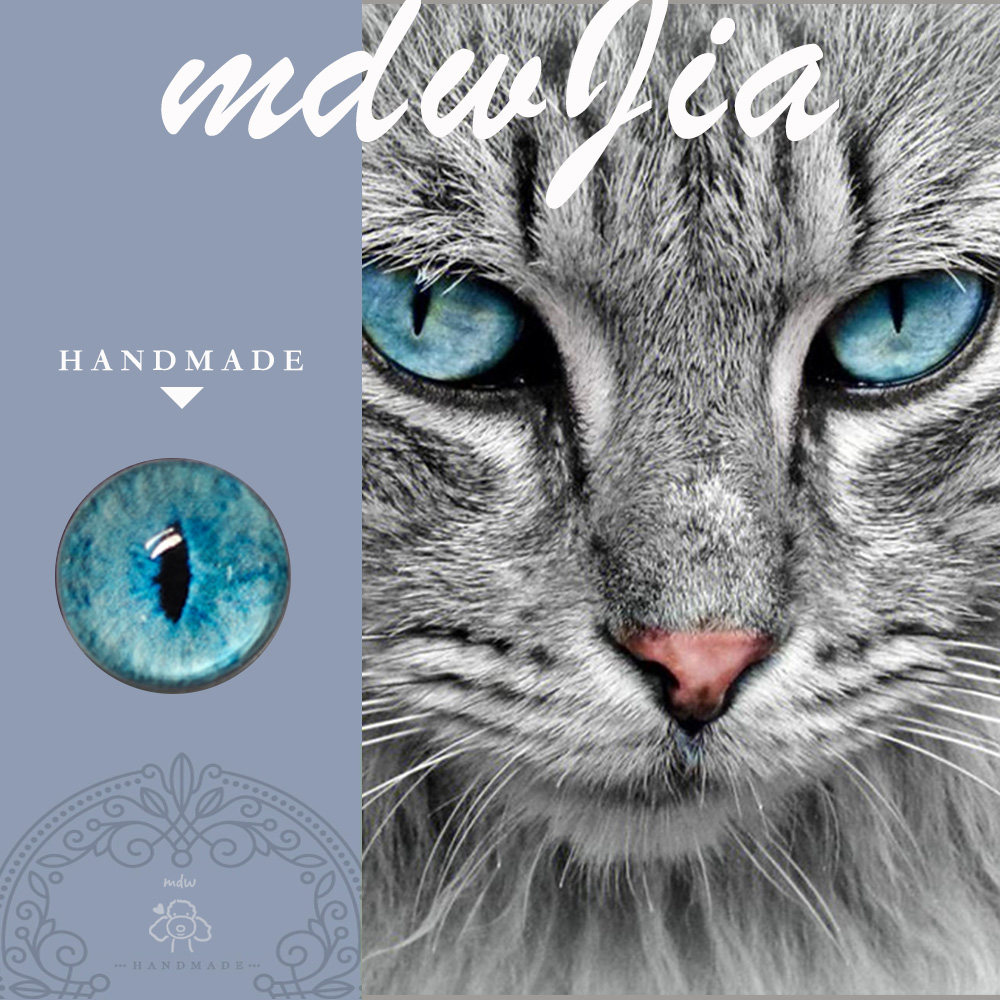 mdw家原创蓝色系仿真动物眼睛珠羊毛毡手工DIY兽装扭棒猫眼配件