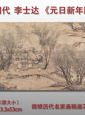 李士达元日新年图山水风景图