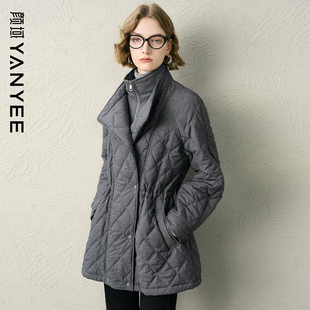 颜域灰色宽松立领棉衣女2025冬季新款保暖短款日常收腰显瘦外套女