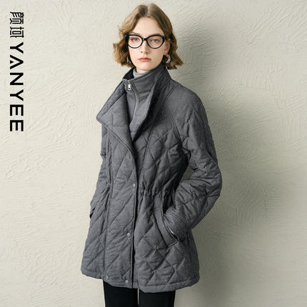 颜域灰色宽松立领棉衣女2025冬季新款保暖短款日常收腰显瘦外套女