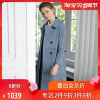 Yan domain Women 2019 mùa đông mới áo len dài đôi ngực mỏng, áo khoác len nữ hai mặt - Trung bình và dài Coat áo khoác len nữ