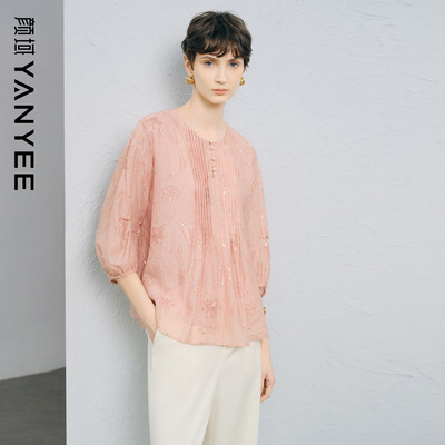 颜域新中式复古天丝上衣2026夏