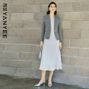 套装 颜域气质西装 职业穿搭女士时尚 新款 背心连衣裙两件套2026春季