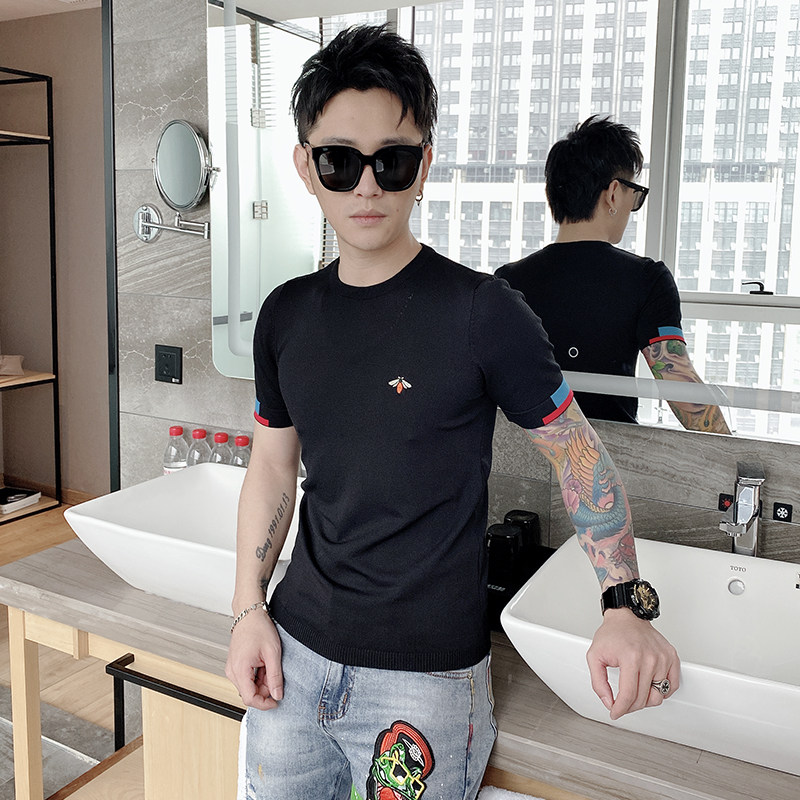 欧洲站小蜜蜂t恤男短袖潮牌男神衣服搭配修身帅气型男显肌肉t恤男在类目 男装, T恤中 - 来自Buy2taobao.com提供专业的淘宝代购服务