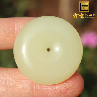 方言品牌精品和田玉佩戴级新疆且末老坑山料黄口平安扣吊坠挂件O2