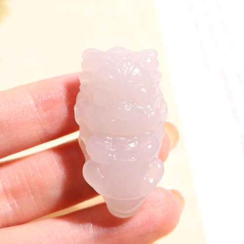 玉禧珠宝和田玉青海老料细腻温润烟紫粉紫冰底龙人特色吊坠挂件A9