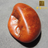 方言珍品玉龙河大开门一眼真老熟珍稀红色名品红沁原石籽料玩料F