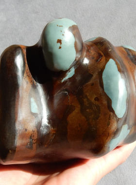 亏本出方言和田玉镇店鹿皮蓝色蓝玉原生籽料异型意境悟道原石w1