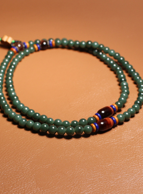 方言和田玉俄色标冰阳绿碧玉手串