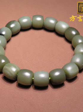 沙枣青老型珠卷丝纹12mm直切珠串