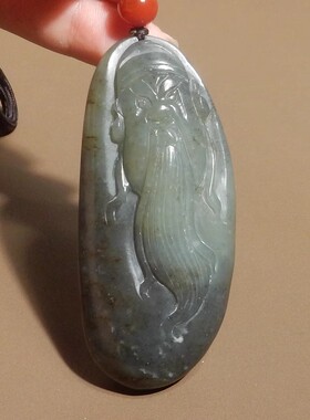 方言和田玉罕见大清仓黑褐皮青花籽料黑白分明财源广进吊坠挂件R8