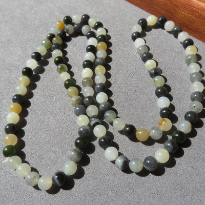 惊呆了方言和田玉佩戴级新疆细腻挂金皮青花籽料卡6mm项链手串w1