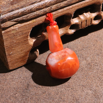 美滋滋方言和田玉精品佩戴DIY饱满天然南红玛瑙三通配饰配件O