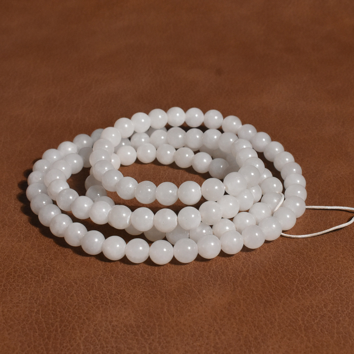 玉禧珠宝和田玉放漏价羊脂白青海料白玉卡8mm108颗多圈手链项链A