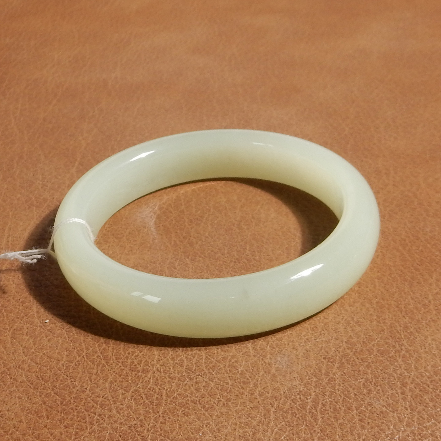 玉禧珠宝天然和田玉新疆若羌油润鸡油黄口料57.5MM手镯送礼Q