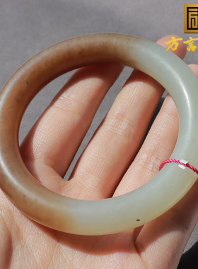 方言和田玉新疆且末糖羊脂白玉色泽分明细腻精品56mm女士玉手镯O