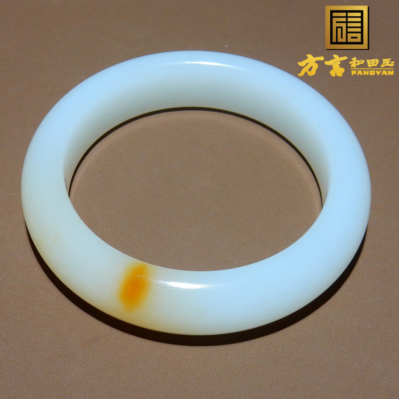 俄料红糖羊脂白玉56mm正装手镯