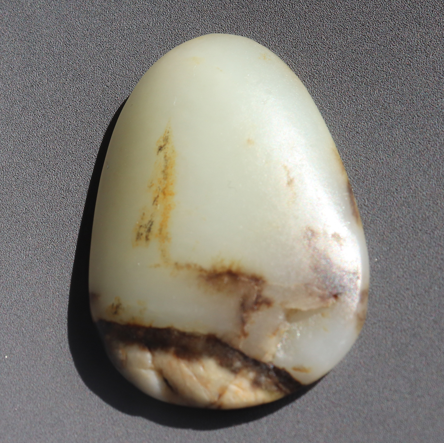 亏麻了方言和田玉特色白玉籽料洒金皮意境油润高脂原石切料牌子A8