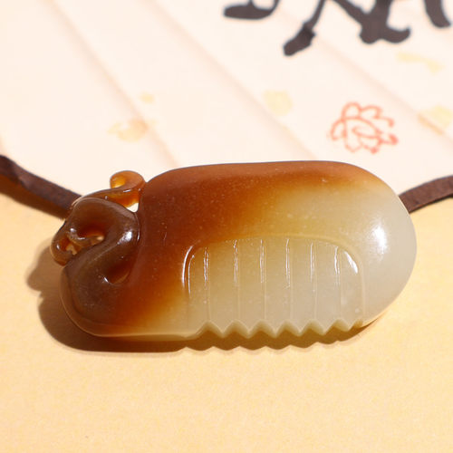 玉禧珠宝精品和田玉新疆细腻油糯且末老坑料糖白玉梳子吊坠挂件A9