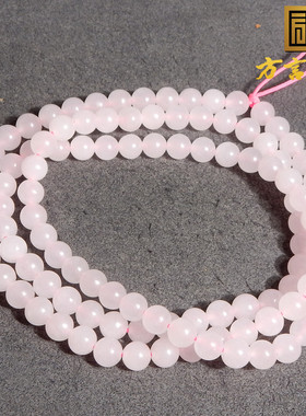 青海老坑料冰透藕粉卡6mm108手串