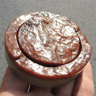 原123000元现13000元难得一见聚红沁皮原生黄玉戈壁料54mm手镯S