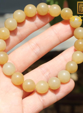 市场价2万元现999元回馈新疆且末料细润糖白玉10mm圆珠小众手串A6