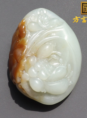 惊呆方言和田玉精品特色收藏级油润新疆且末糖白玉悟道挂件把件A8