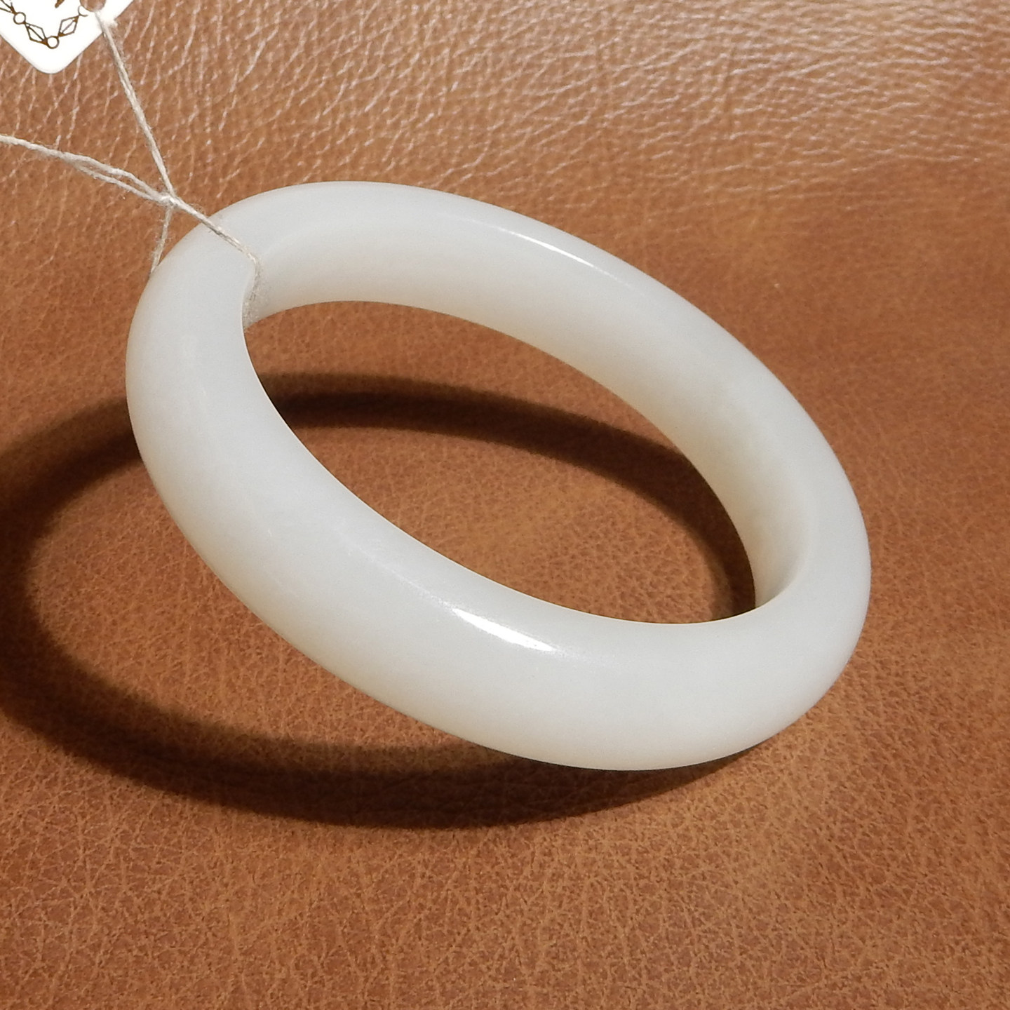 玉禧珠宝和田玉青海料羊脂白温润细腻白玉57mm简约百搭手镯Q