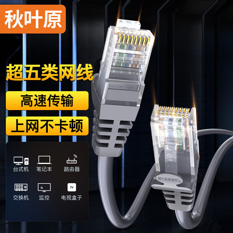 超五类网线CAT5E成品网线非屏蔽双绞RJ45百兆宽带路由器网络跳线