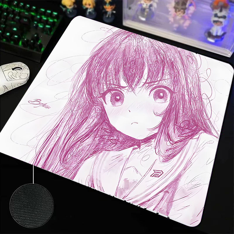 白泽恋二次元电竞鼠标垫FPS游戏专用细面均衡控制防滑耐脏鼠标垫