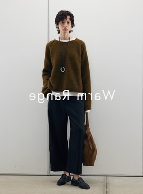 复古绿色软糯套头毛衣女2025春季内搭高级感慵懒风打底针织衫上衣